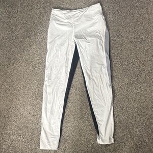 Victoria's Secret White Leggings with Black Inner Panels